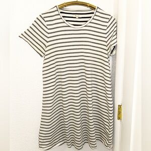 MADEWELL The Retreat Breton Stripe Trapeze 100% Cotton Mini Dress SZ: Medium